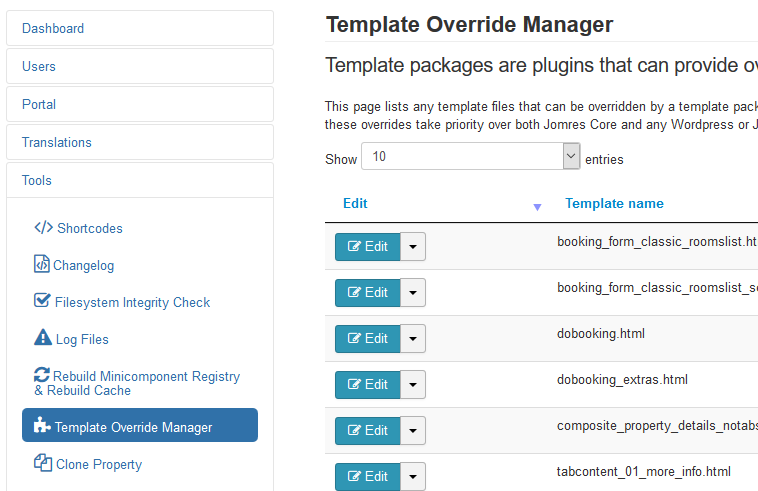 Override manager view