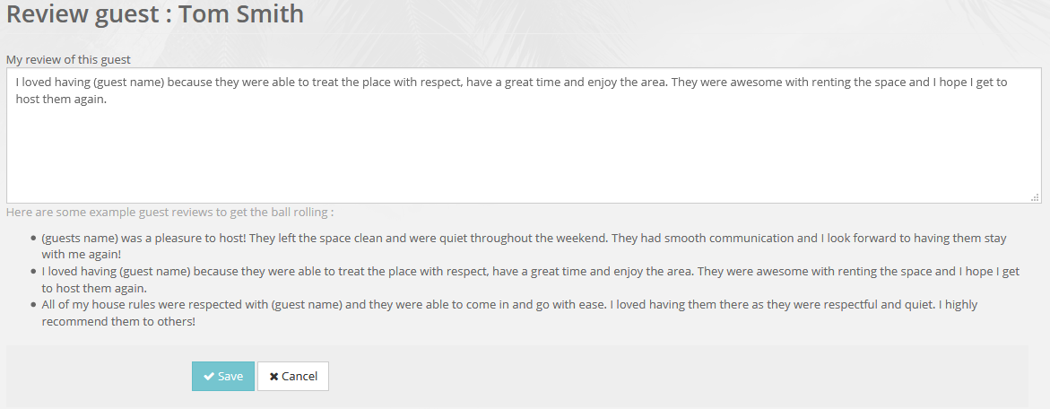 leaving a guest review